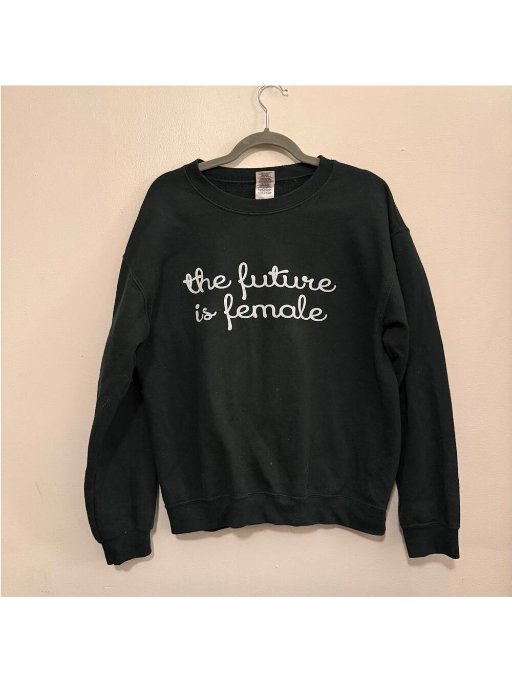 The Future Is Female Forest Green Crewneck Sweatshirt Gildan Size M